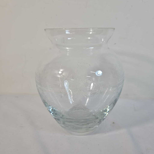 ETCHED CRYSTAL VASE