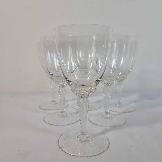 S/6 STUART CRYSTAL WINE GLASSES