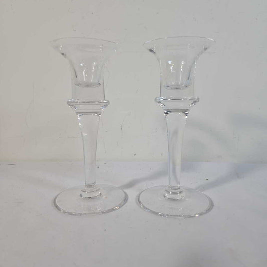 PR CRYSTAL CANDLESTICK HOLDERS