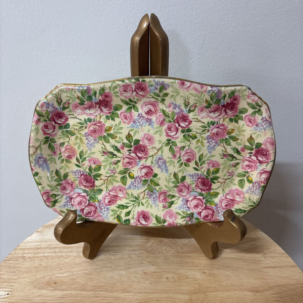ROYAL WINTON GRIMWADES PORCELAIN TRAY "SUMMERTIME" CHINTZ PATTERN 1932-1960 RARE FIND