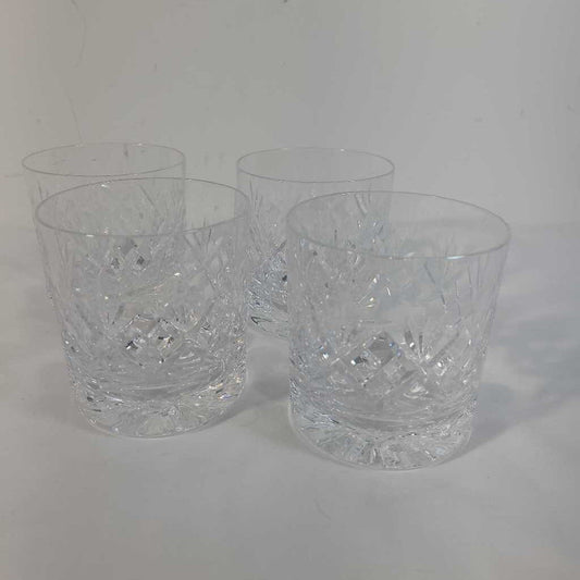 S/4 NACHTMANN NOBLESSE DOUBLE OLD FASHION CRYSTAL WHISKY TUMBLERS