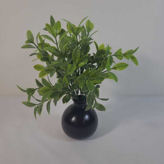 FAUX GREENERY IN SMALL VASE