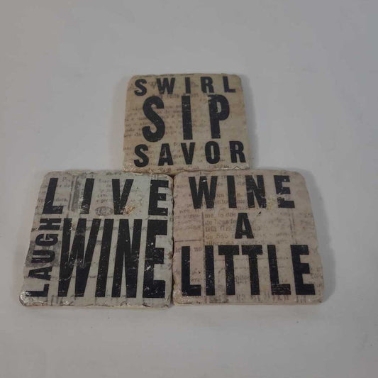 S/3 WINE COASTERS