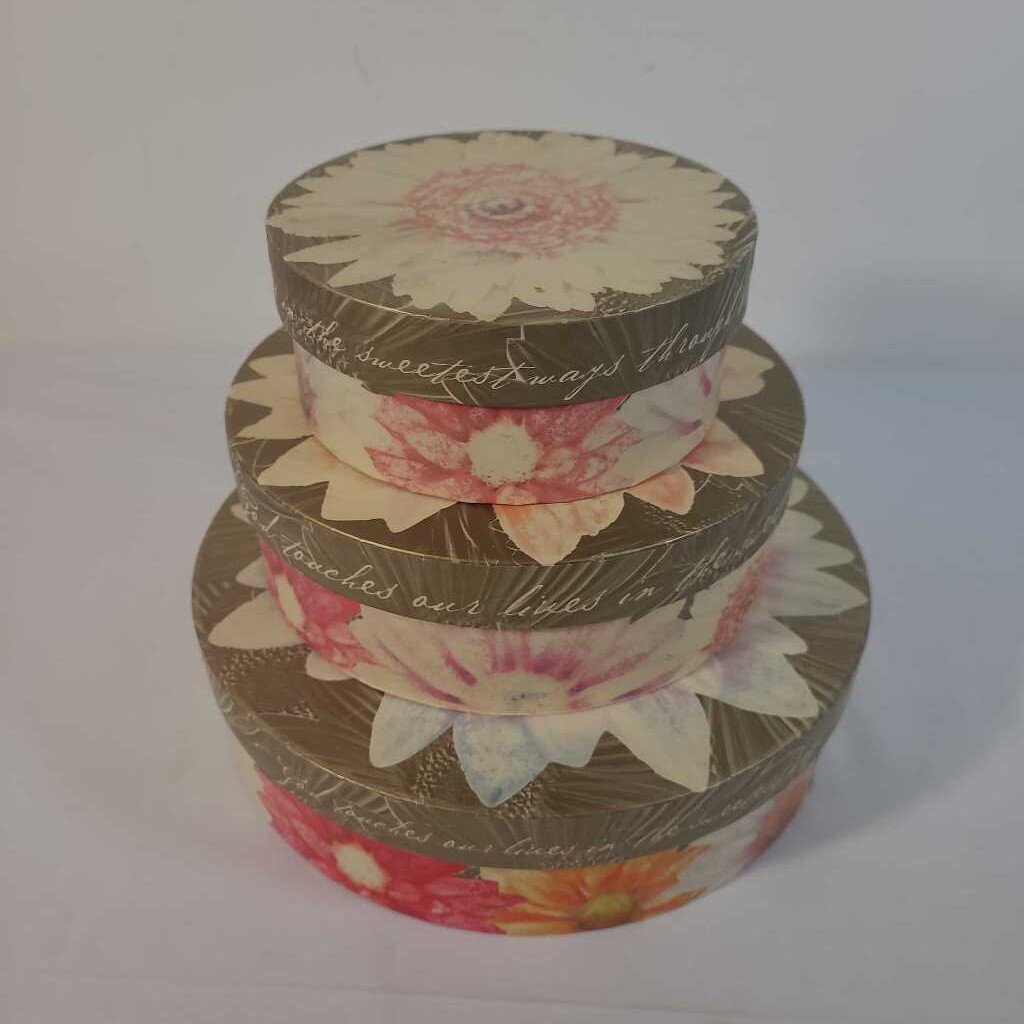 S/3 FLORAL NESTING BOXES