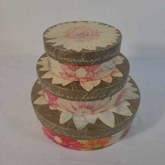 S/3 FLORAL NESTING BOXES