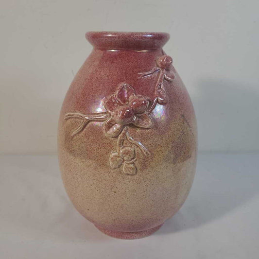 VTG DUCAL CROWN WARE PINK SPECKLED VASE