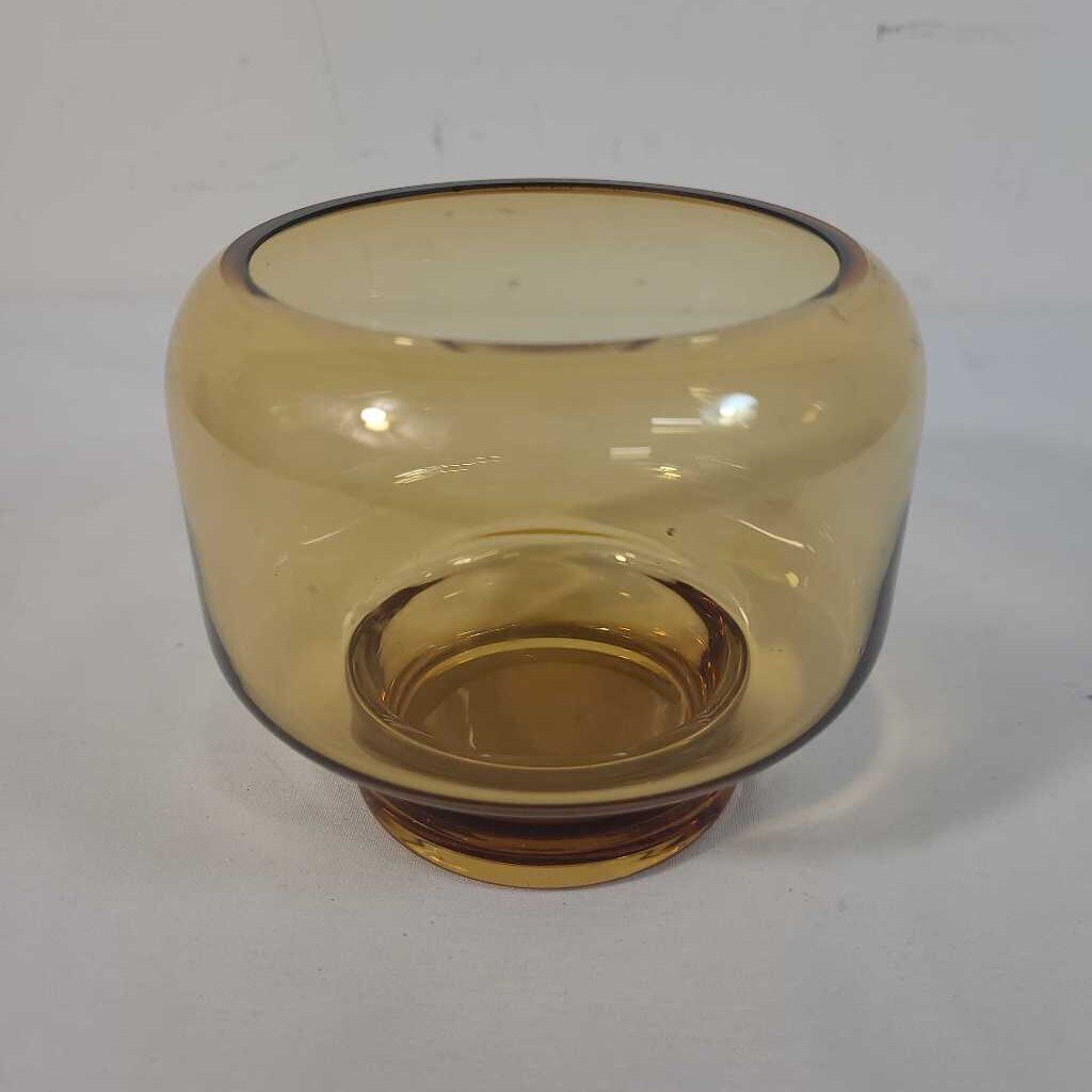 AMBER GLASS TEALIGHT HOLDER