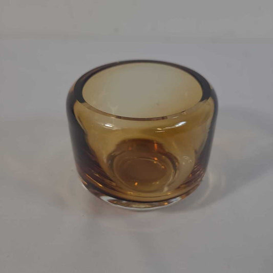 AMBER GLASS TEALIGHT HOLDER