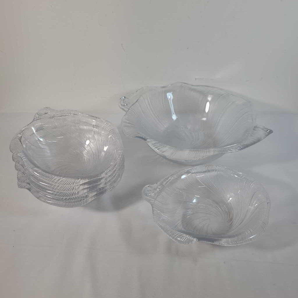 S/7 SWIRL GLASS SALAD BOWLS