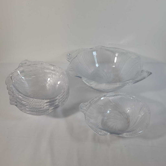 S/7 SWIRL GLASS SALAD BOWLS