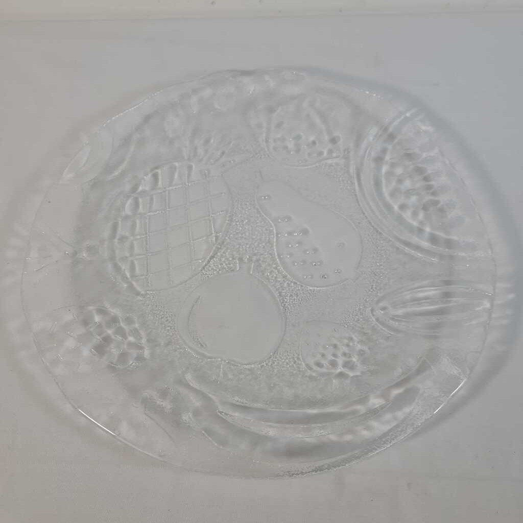 GLASS SERVING PLATE W/ FRUIT