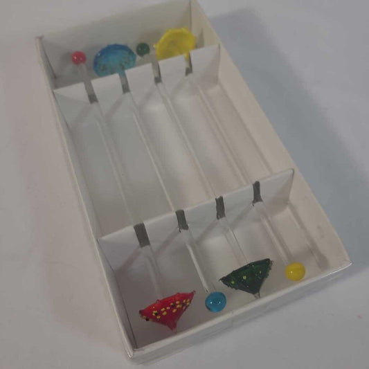 S/4 GLASS UMBRELLA STIR STICKS