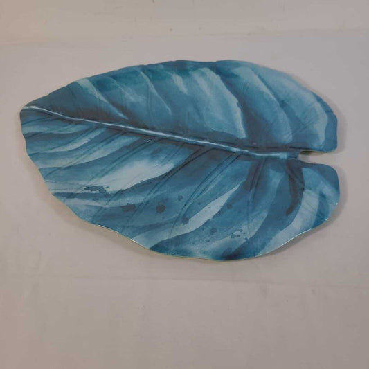BLUE ACRYLIC LEAF PLATE
