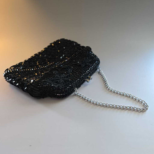 1950s Stein Black Beaded Handbag