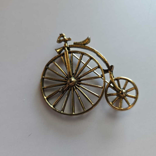 Vintage Zentall Penny-Farthing Bicycle Brooch