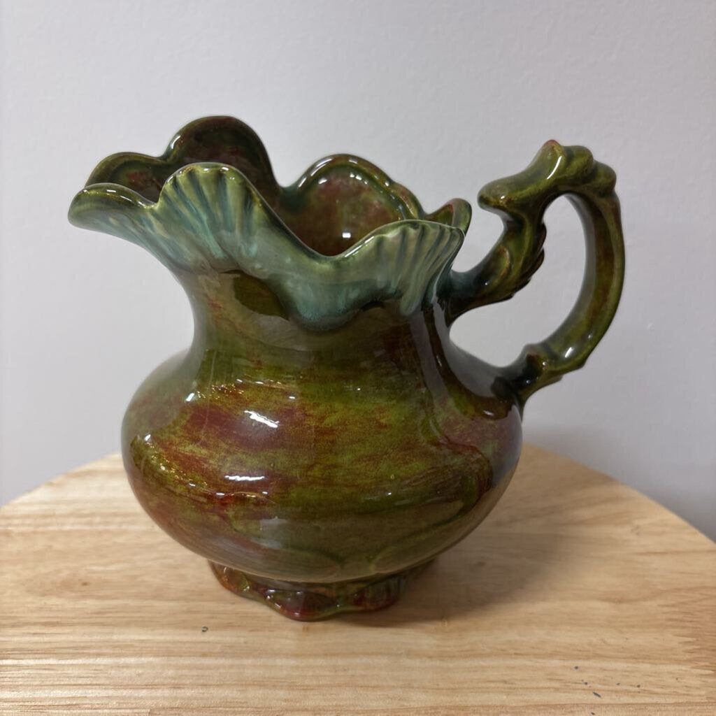 Mid Century Drip Glaze Studio Pitcher