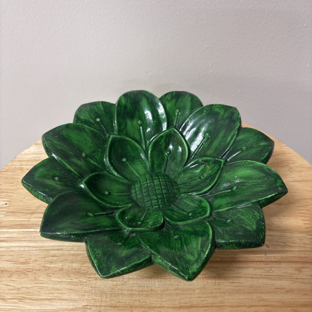 1976 Byron Molds Hand Painted Ceramic Lotus Dish