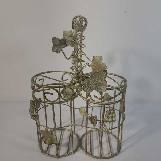 DUAL WIRE WINE CADDY W/ GRAPES
