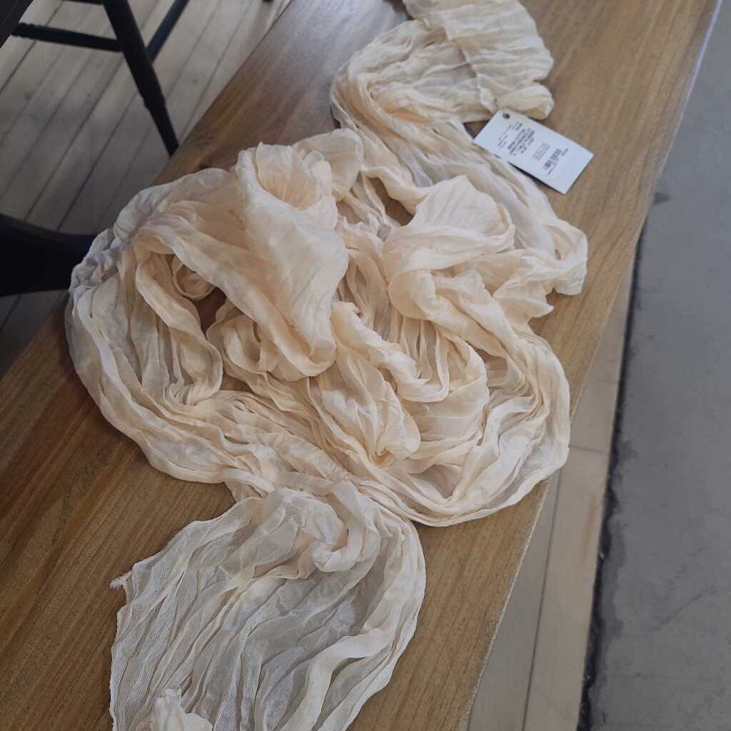 BEIGE COTTON LINEN/CHEESECLOTH TABLE RUNNER