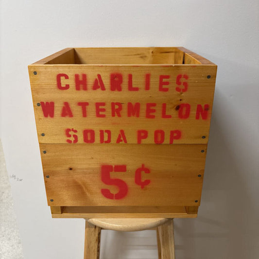 SOLID KNOTTY PINE SODA CRATE WITH HEAVY-DUTY METAL HANDLES