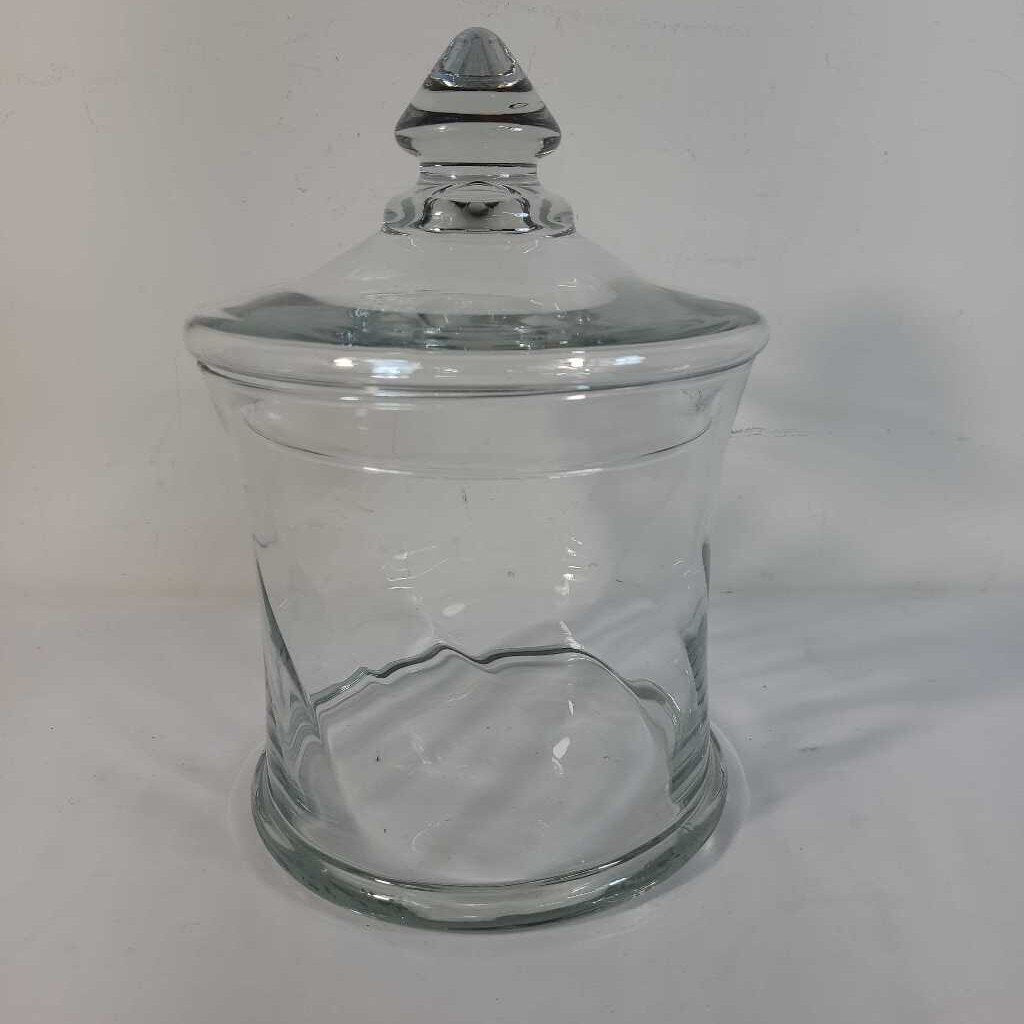LIDDED GLASS APOTHECARY