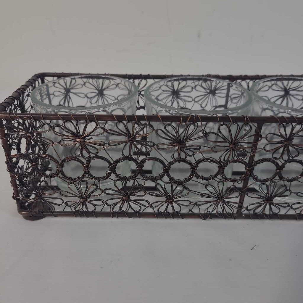 BRONZE WIRE VOTIVE HOLDER
