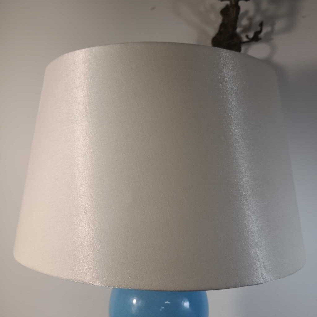 OVERSIZED BLUE CRACKLE TABLE LAMP