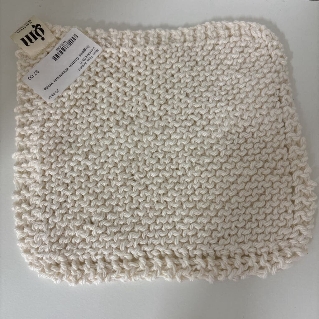 Organic Cotton Washcloth White