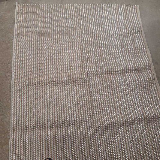 4'x 5' PIER 1 TAPIS RUG~ JUTE & SILVER
