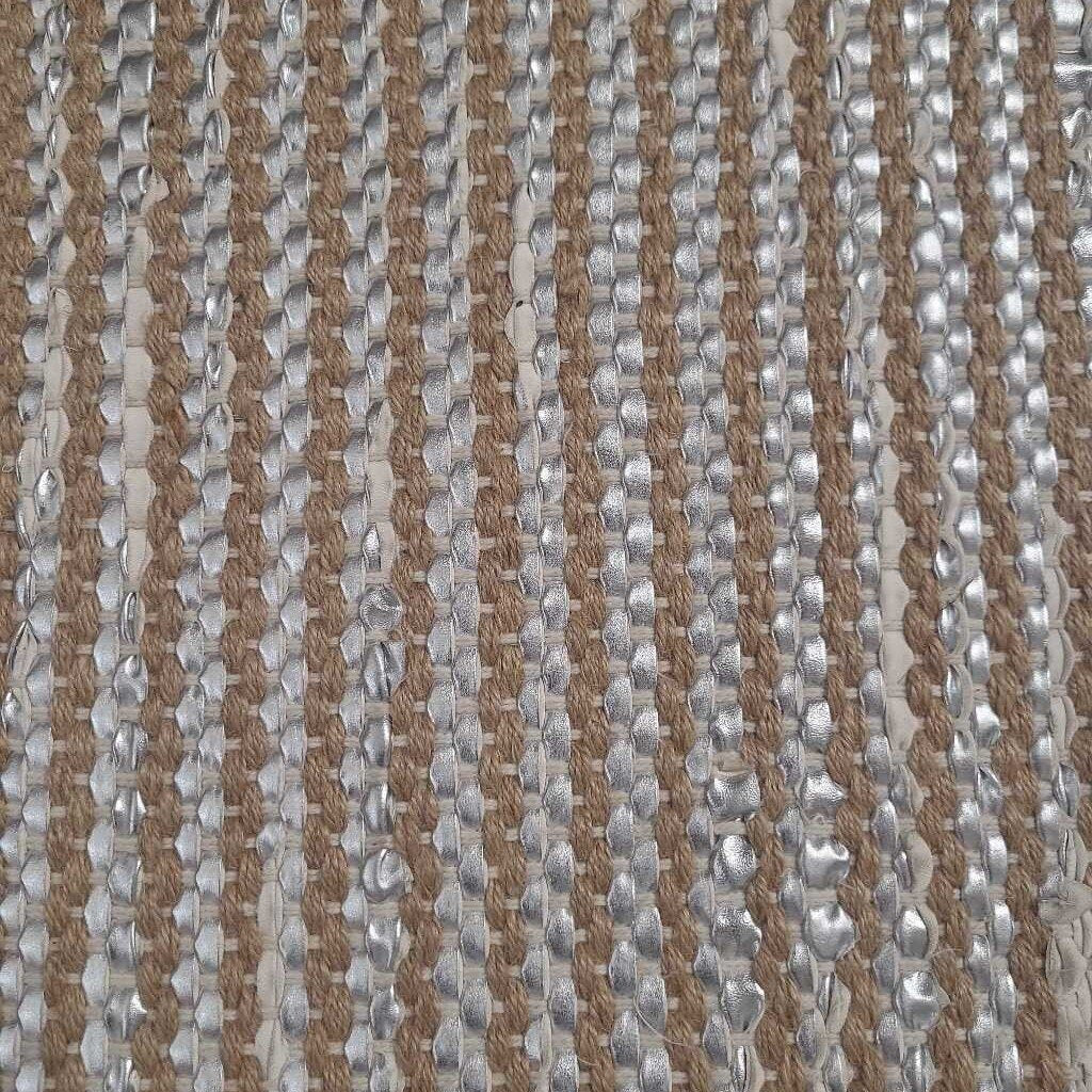 4'x 5' PIER 1 TAPIS RUG~ JUTE & SILVER