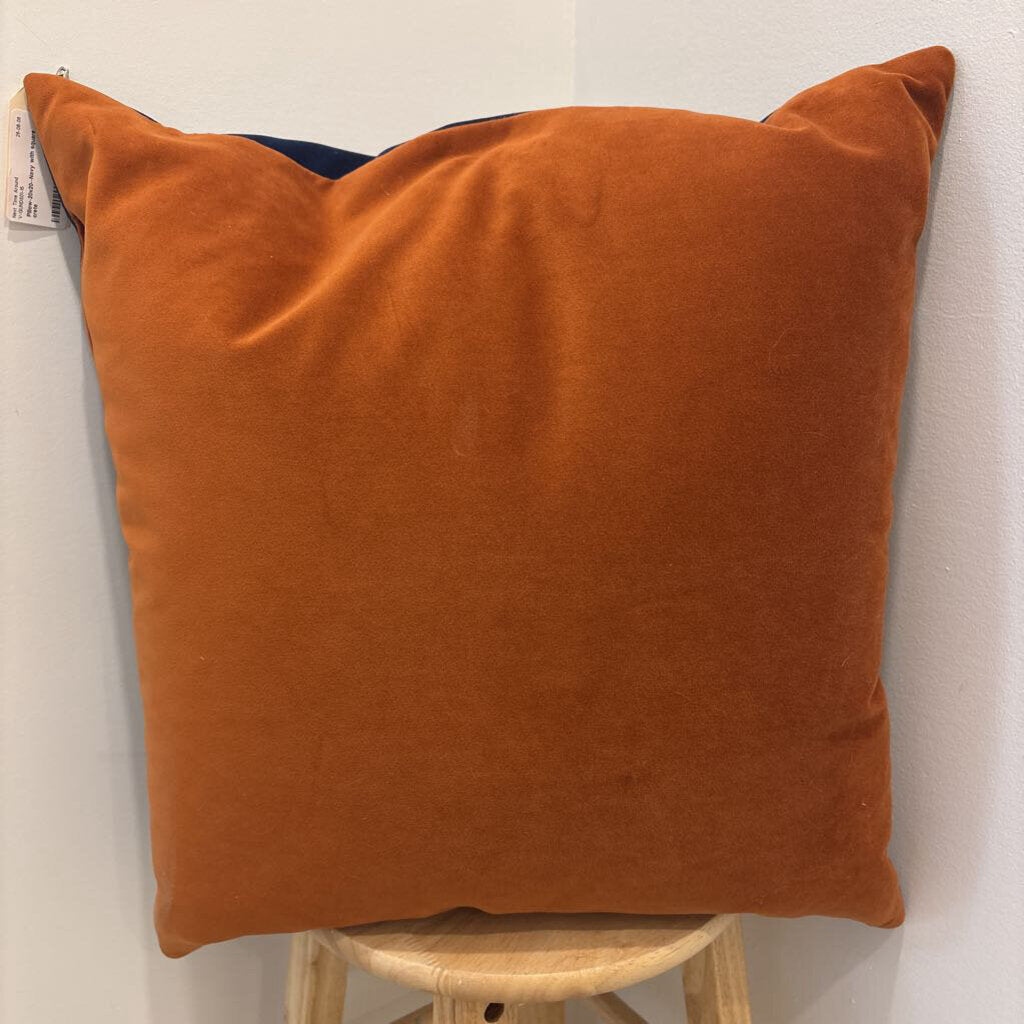 Pillow-20x20--Navy with square crete