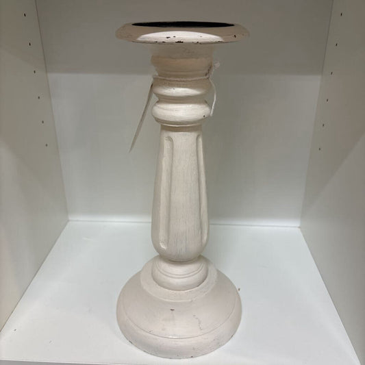 White Wood Candlestick