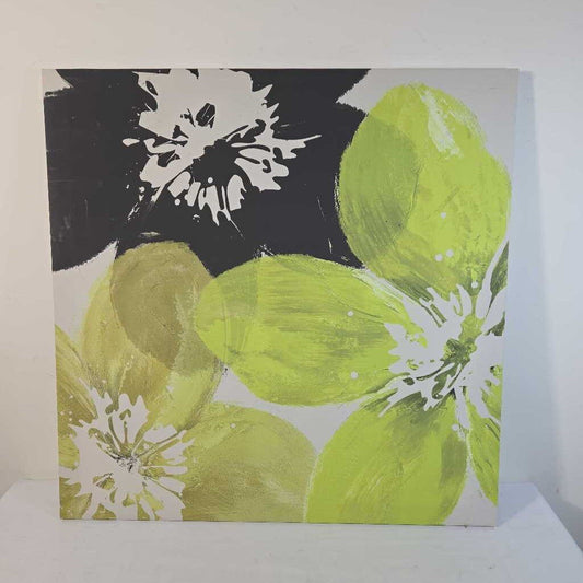 GREEN/ BLACK FLORAL CANVAS~B