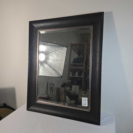 BLACK FRAMED BEVELED MIRROR