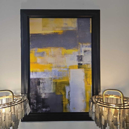 YELLOW & GREY ABSTRACT