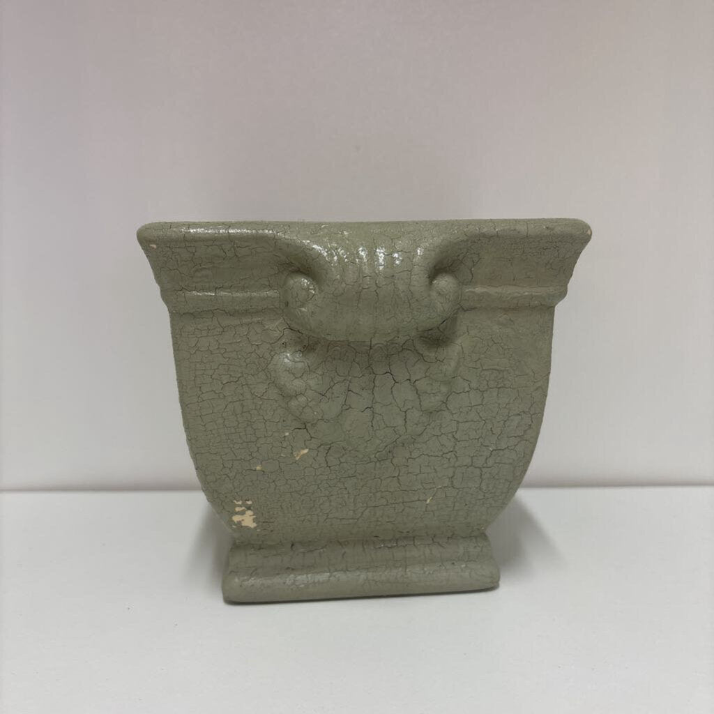 Green Crackle Planter