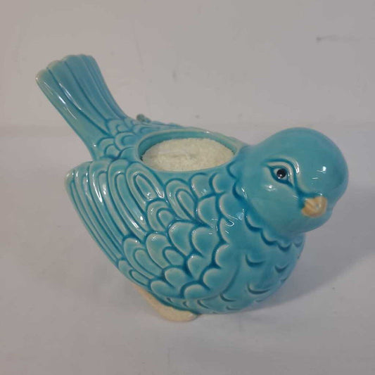 BLUE CERAMIC BIRD CANDLE