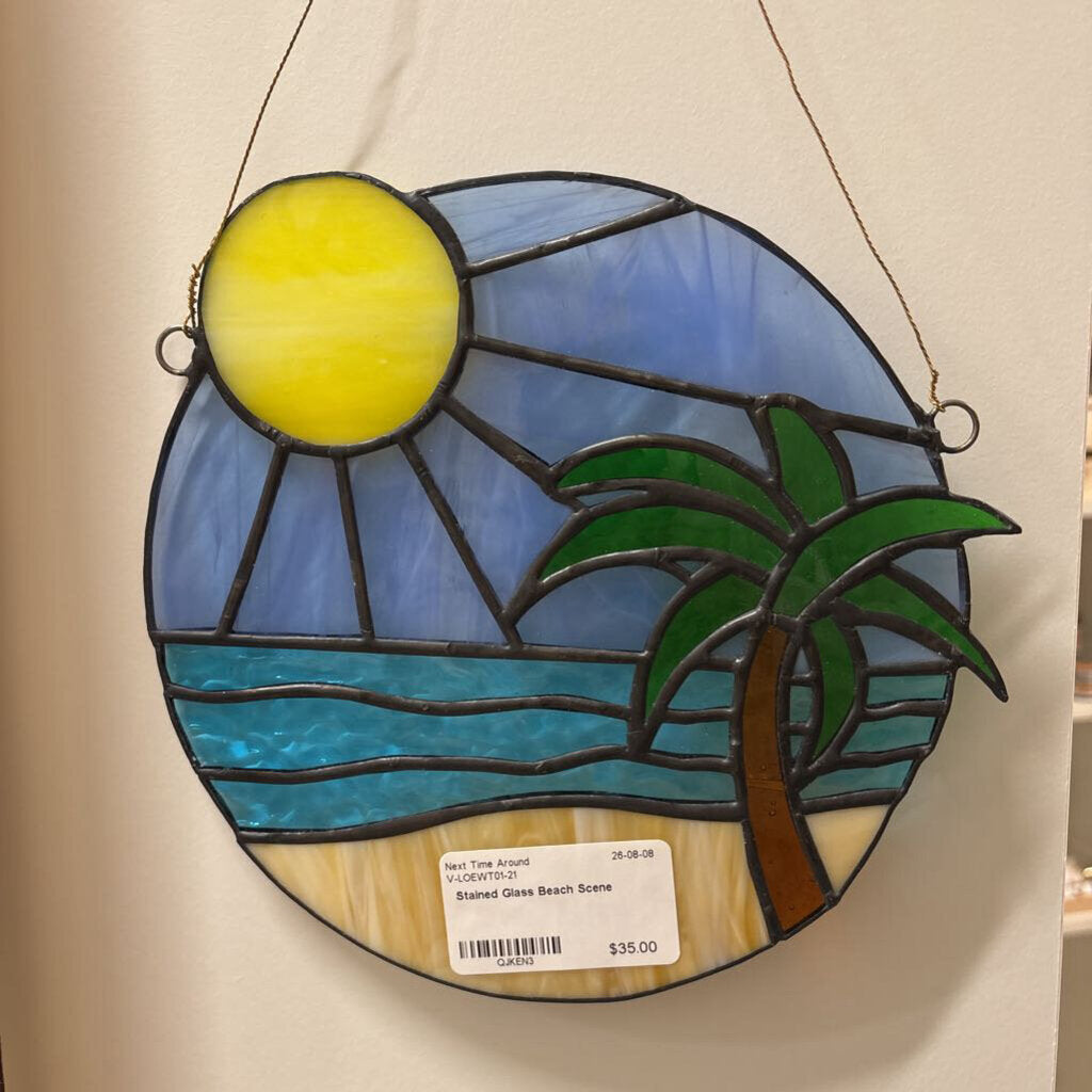Stained Glass Beach Scene