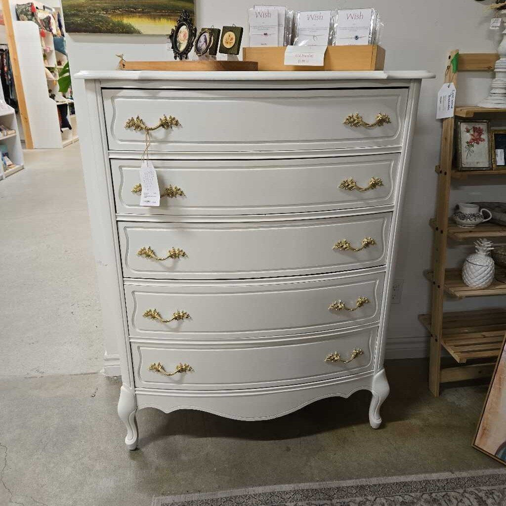 Refinished White French Provincial Dresser