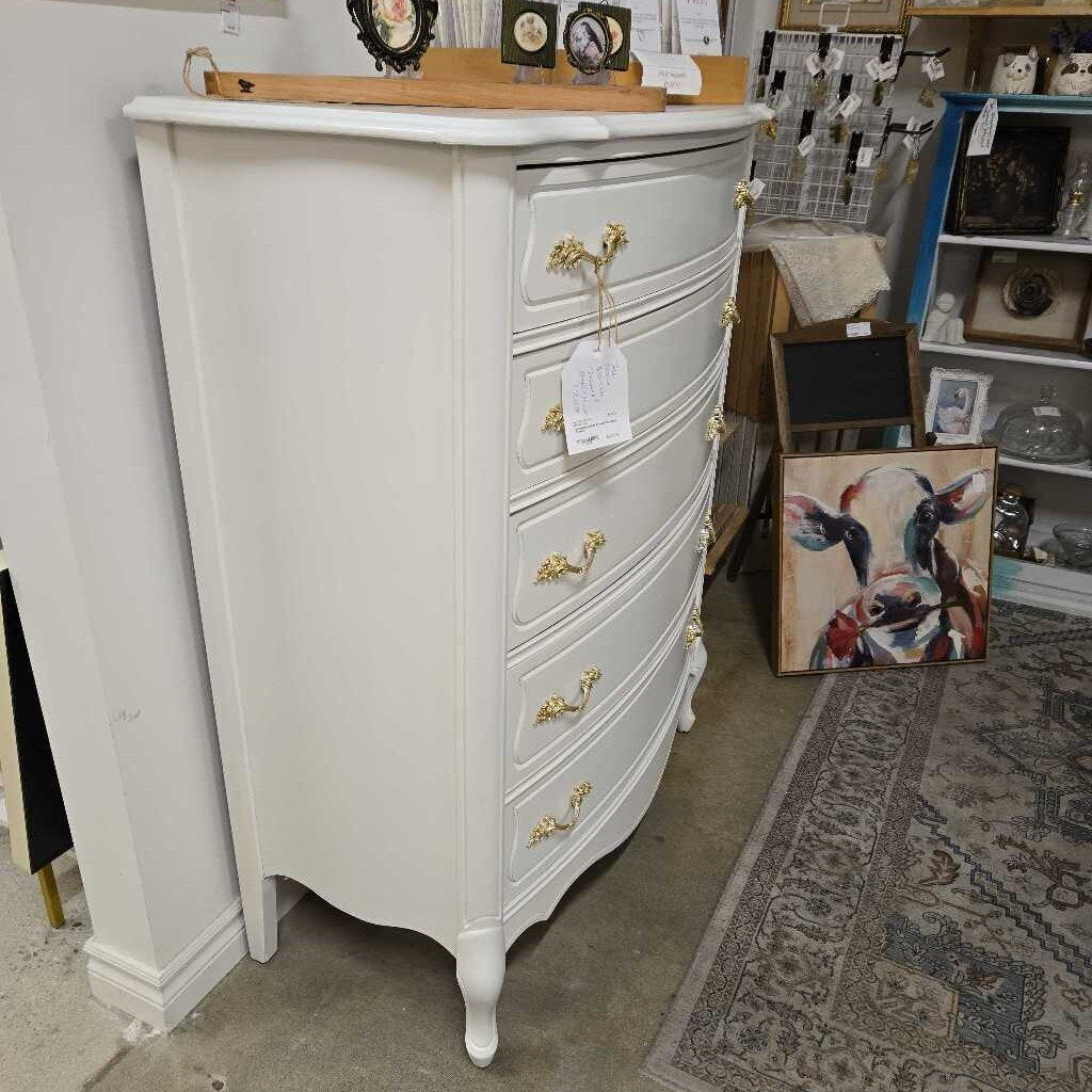 Refinished White French Provincial Dresser