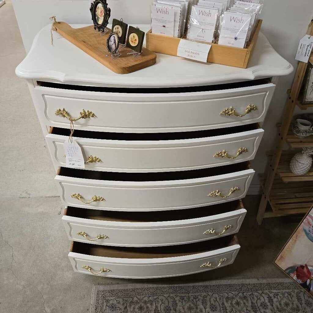 Refinished White French Provincial Dresser