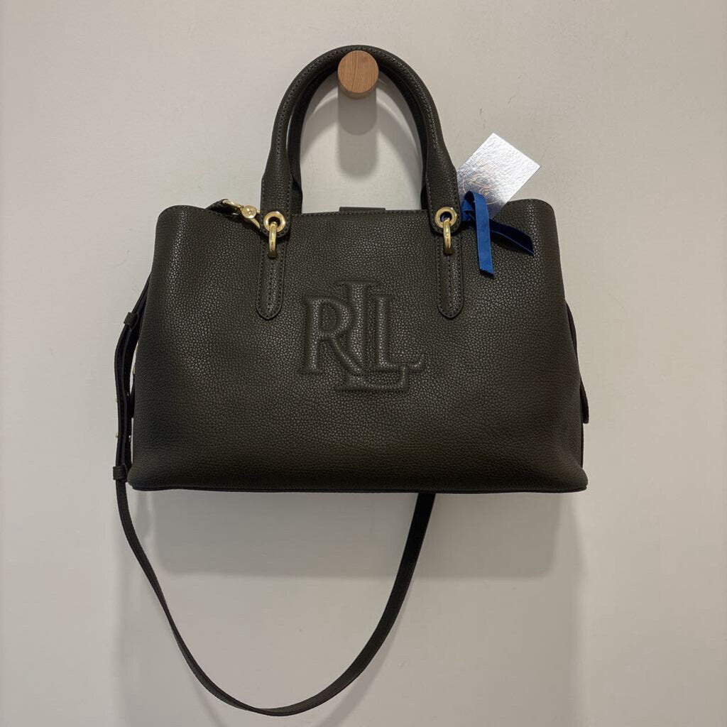 LAUREN RALPH LAUREN HAYWARD MEDIUM LEATHER SATCHEL