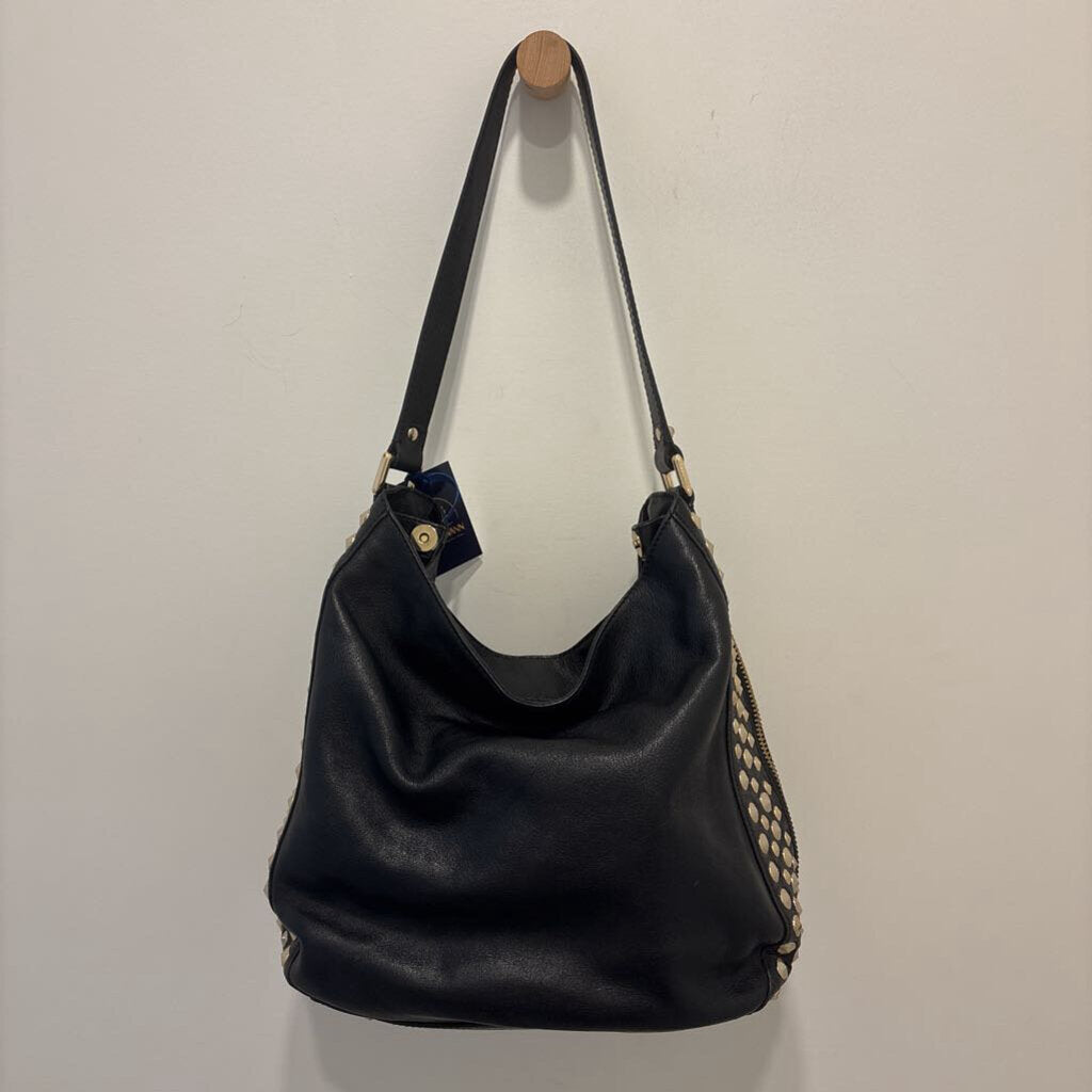 JUICY COUTURE VINTAGE Y2K BLACK LEATHER STUDDED BAG