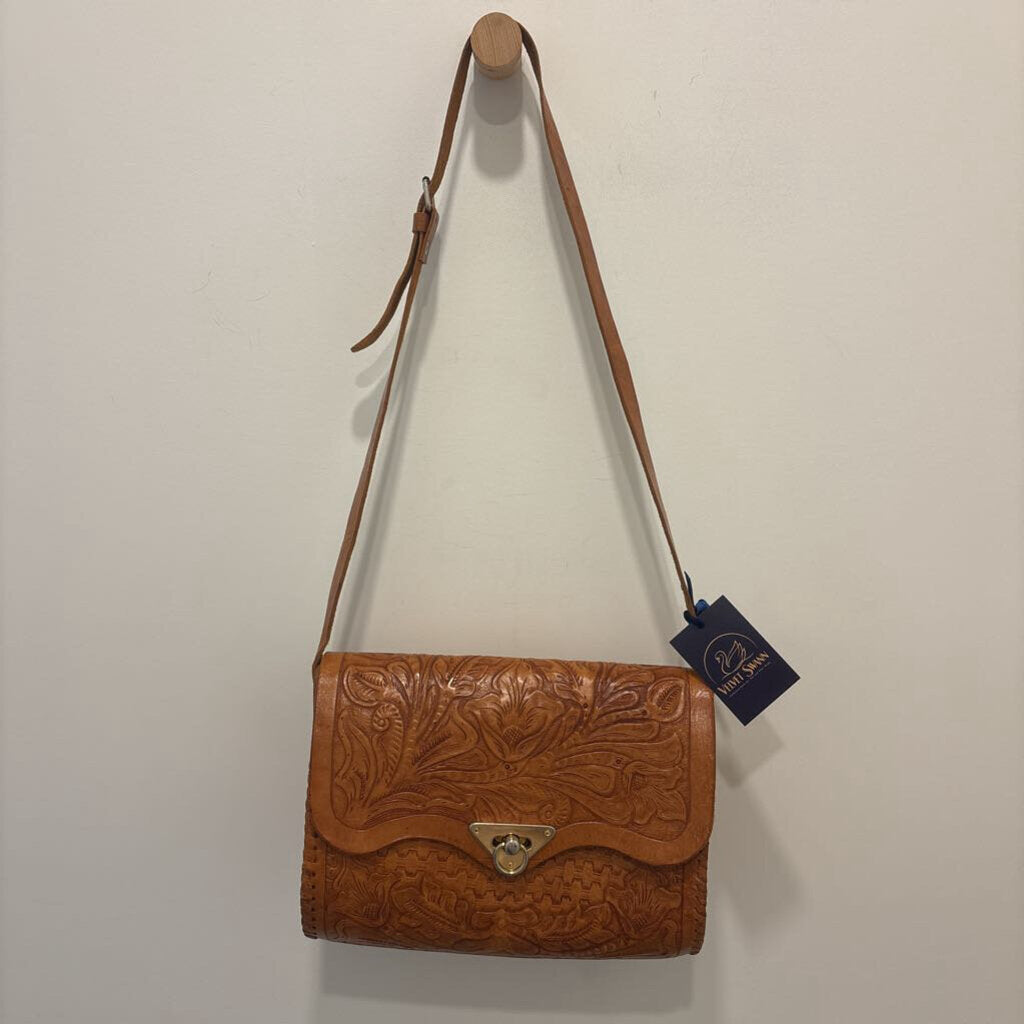 VINTAGE TOOLED LEATHER WESTERN/BOHO SHOULDER BAG