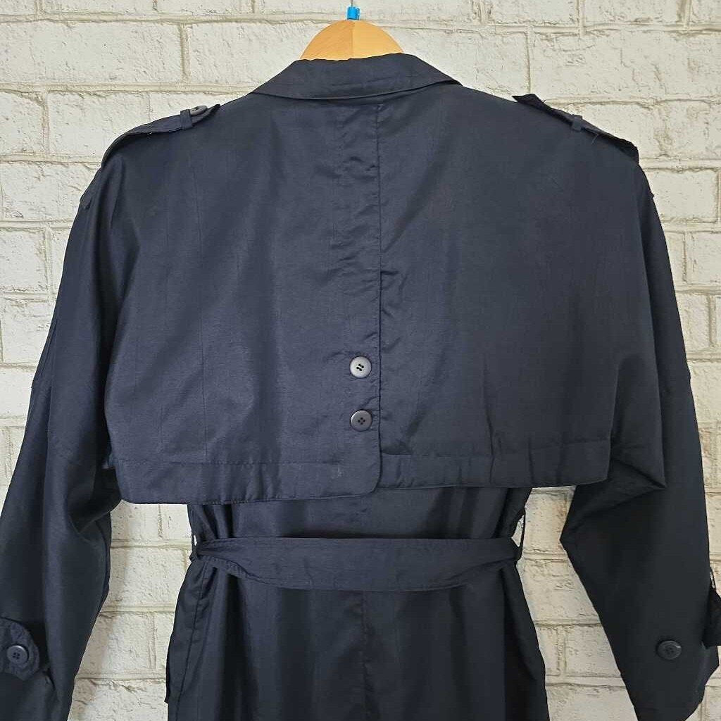 Vintage Navy Blue CYCLONE Trench Coat SZ 4
