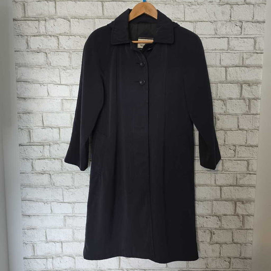 Vintage Navy Blue SEQUENCE VI PETITE Trench Coat XS