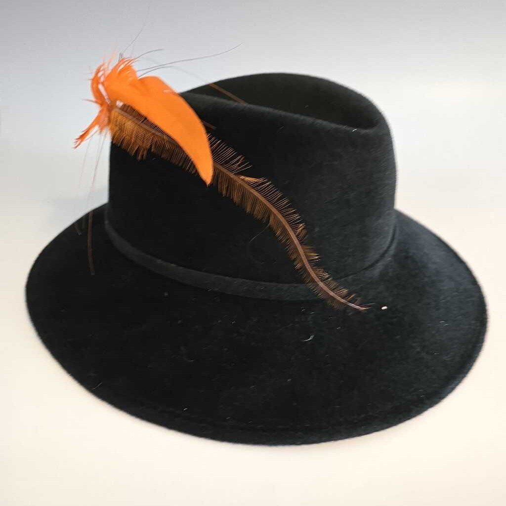 Vintage ANDRE MONTREAL Black Velour Felt Fedora
