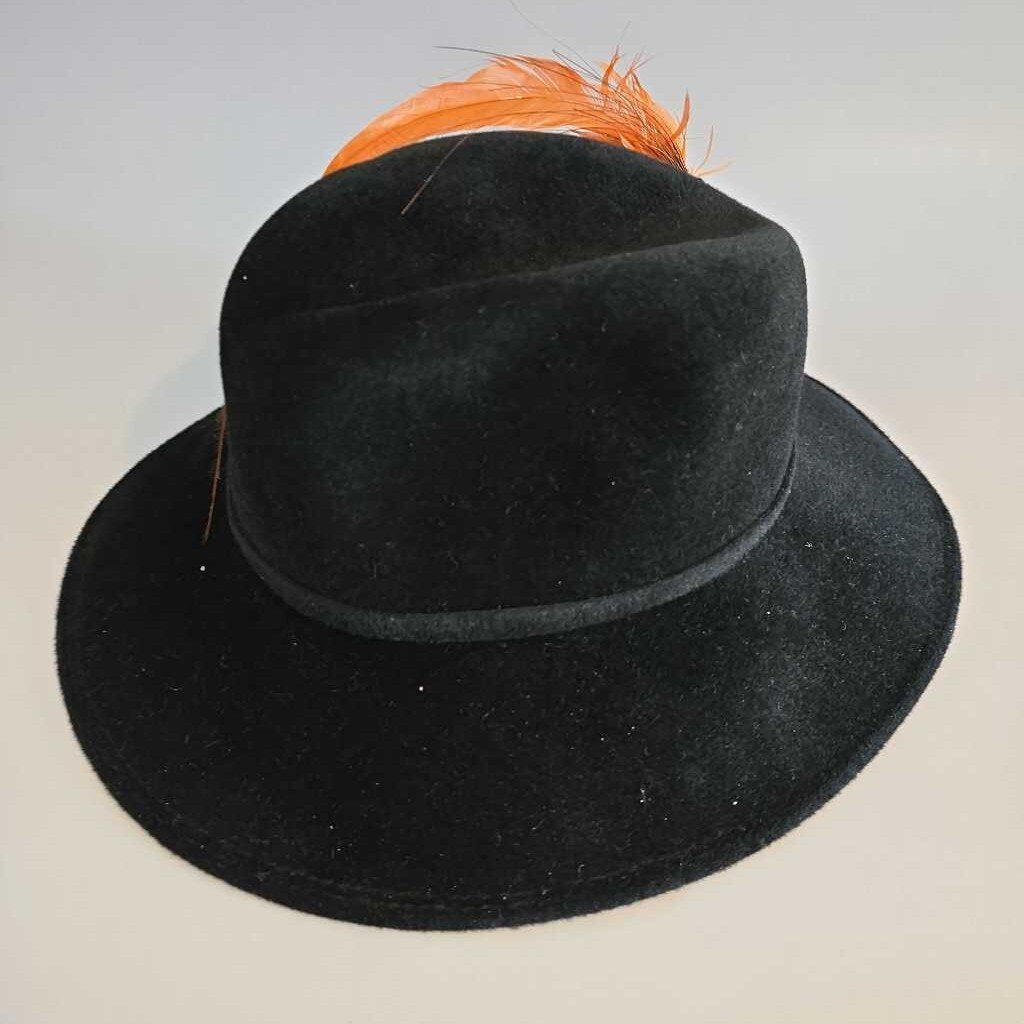 Vintage ANDRE MONTREAL Black Velour Felt Fedora