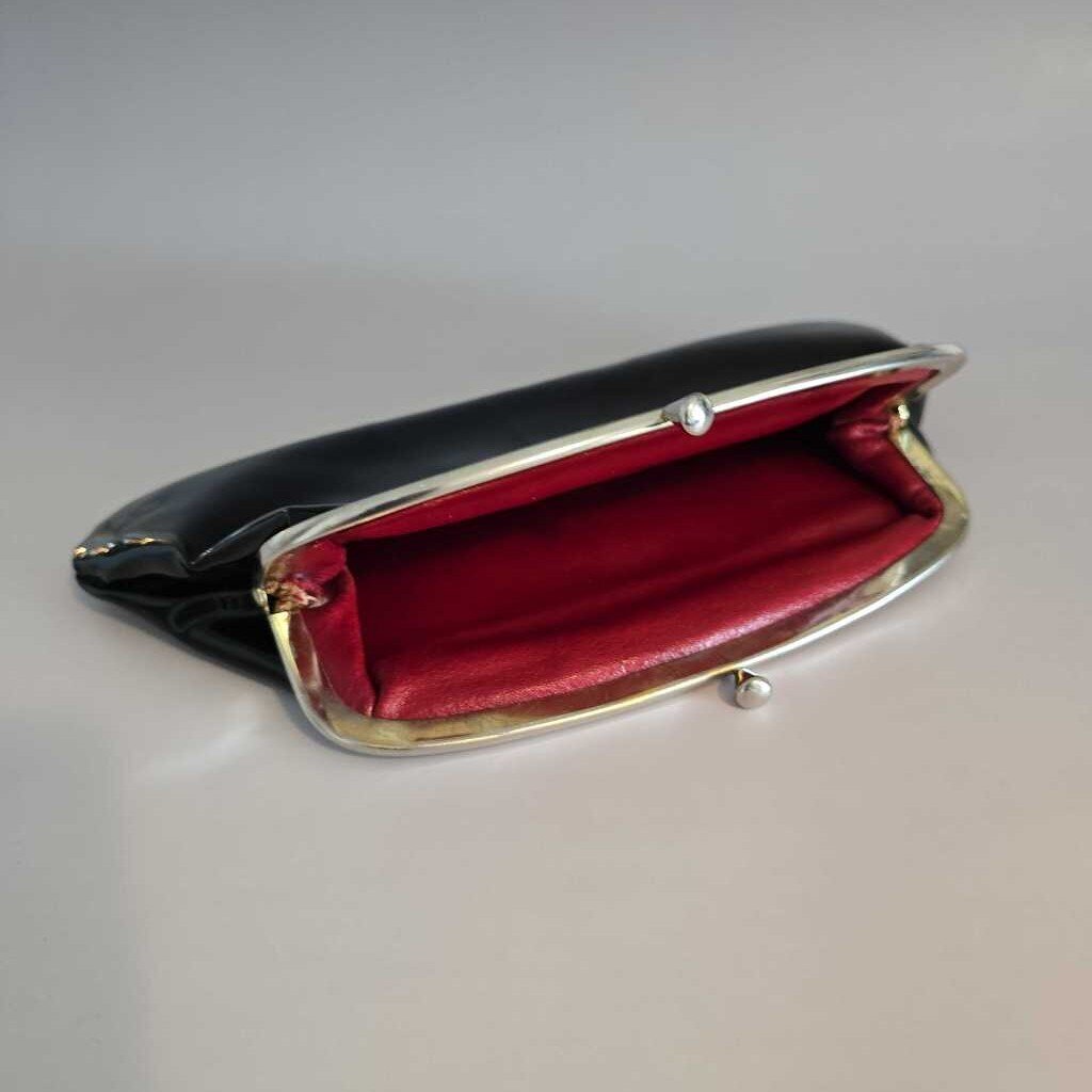 Vintage Black Patent Clutch Handbag