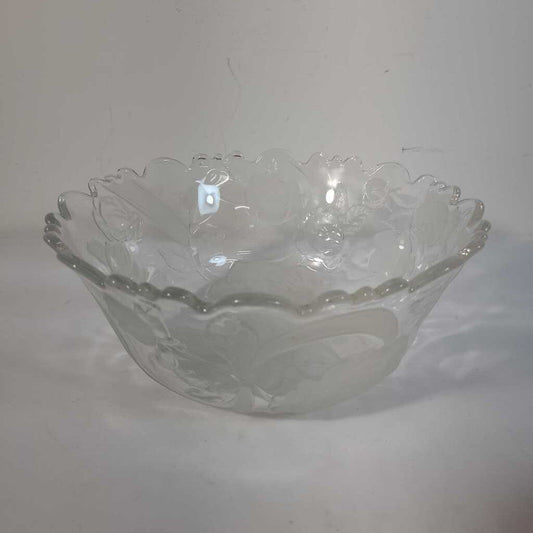 SERVING BOWL W/ FROSTED ROSES